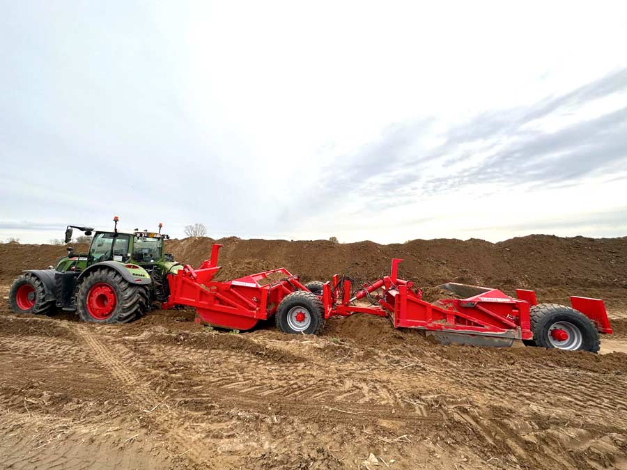 Tandem scraper professionale per lavori agricoli e movimentazione terra